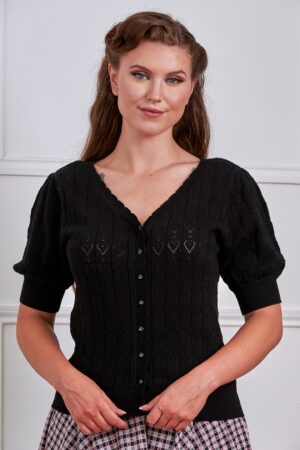 Sweet Hearts Cardigan in Schwarz