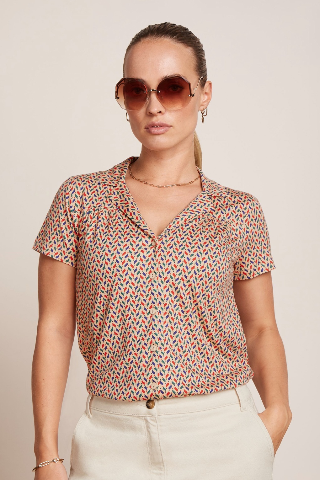 Tex Cocolupa Bluse in Chino Creme