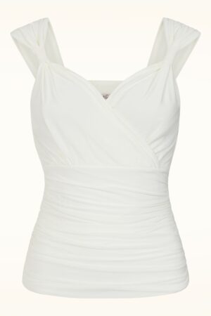 Topvintage exklusiv ~ Claire Slinky Top in Off-White