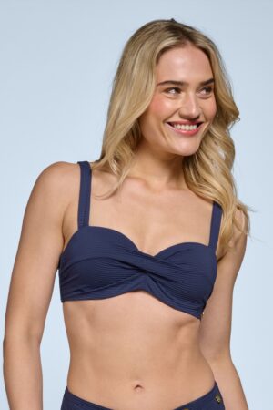 Twisted Bikinioberteil in Tintenblau