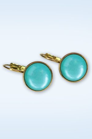 Vergoldete Dot Ohrringe in Wasserfall Blau