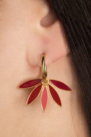 Vergoldete Gemma Ohrringe in Steinrot