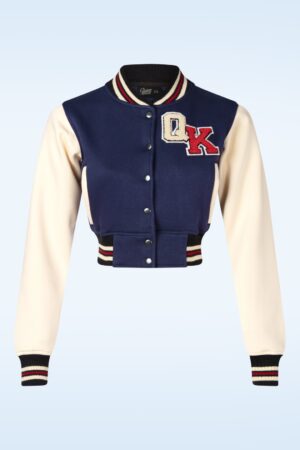 Wild Rebel Queen Kurze College-Jacke in Dunkelblau