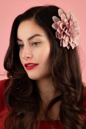 Blumen Haarspange & Brosche in Altrosa