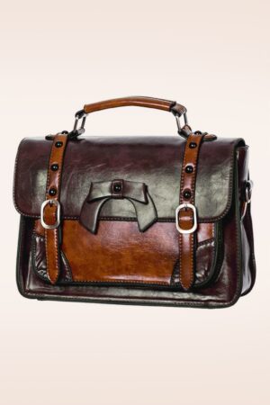 Buckled and Bowed Messenger-Bag in Kaffeebraun