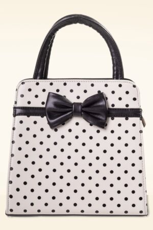 Carla Polkadot Handtasche in Schwarz und Puderrosa