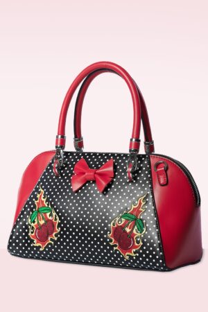 Cherry Blaze Handtasche in Schwarz und Rot