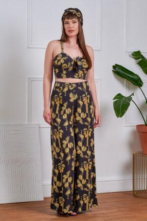 Elizabeth Golden Hour Palazzo Hose in Schwarz