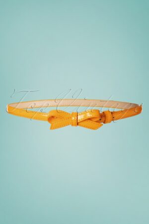 Gold Rush Lacquer Bow Gürtel in Senf