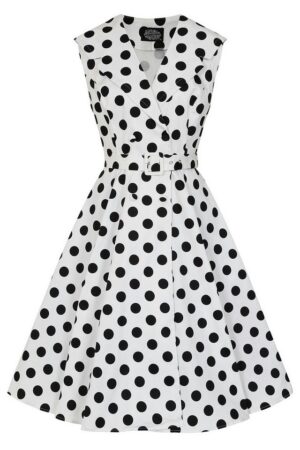 Hearts & Roses London A-Linien-Kleid Clarissa Polka Dot Punkte Vintage Retro 50er