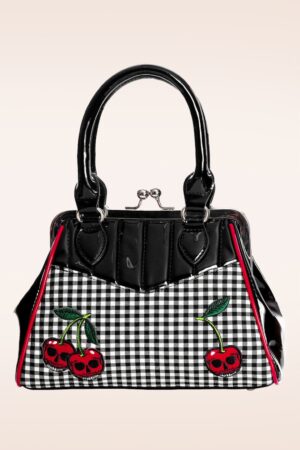 Rockabilly Cherry Handtasche in Schwarz