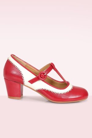 Vintage Voyager Pumps in Red and White