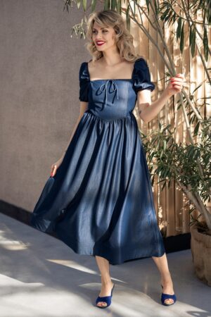 Bluebell Meadow Midikleid in Indigo