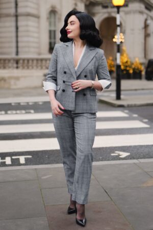 Exklusiv bei Topvintage ~ Alexis Karo-Blazer in Schwarz-Weiß