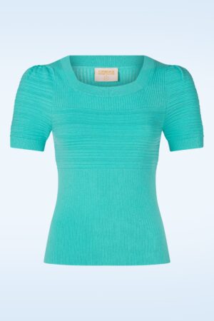 Exklusiv bei Topvintage ~ Janett Oberteil in Aqua