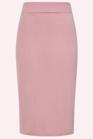 Exklusiv bei Topvintage ~ Loreen Nadelstreifen-Bleistiftrock in Rosa