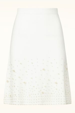 Exklusiv bei Topvintage ~ Priscialla Pearl A-Linien-Strickrock in Weiß