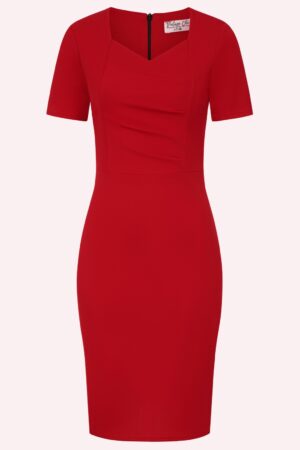 Exklusiv bei Topvintage ~ Scarlet Bleistiftkleid in Rot