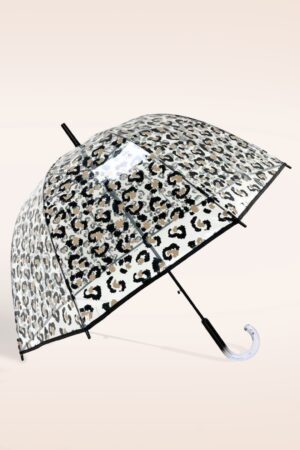 Transparenter Glockenschirm mit Leopardenmuster