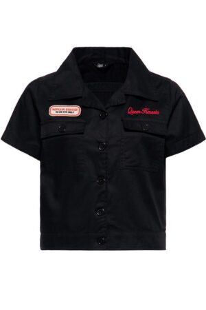 QueenKerosin Kurzarmbluse Redondo Beach Speed Queens mit Rückenpatch