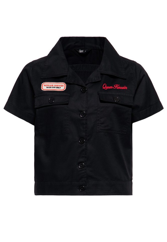 QueenKerosin Kurzarmbluse Redondo Beach Speed Queens mit Rückenpatch