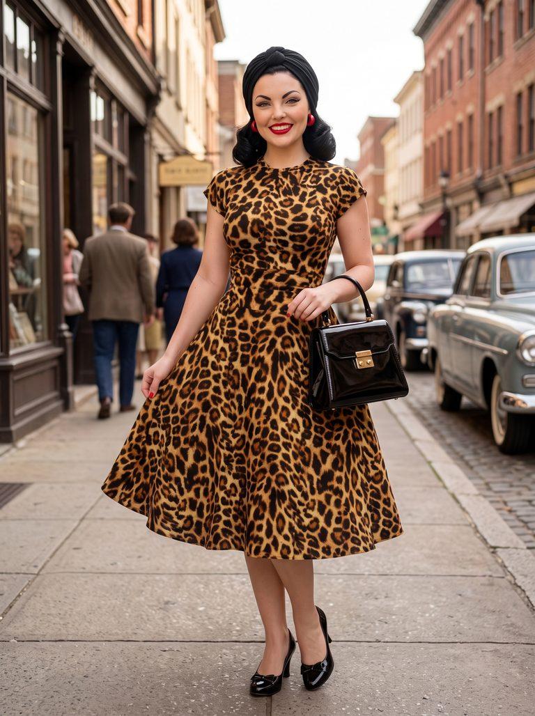 Streetwear Safari: Mona’s Glamorous Leopard & Turban Statement