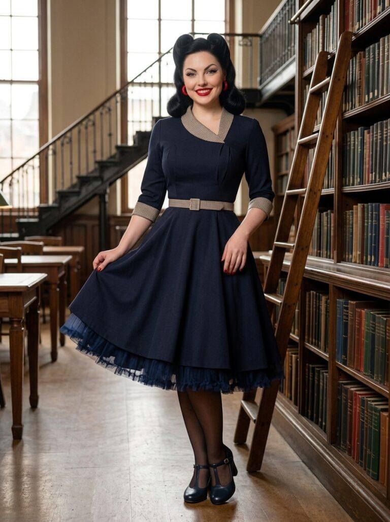 Ivy League Elegance: Mona’s Timeless Library Glamour