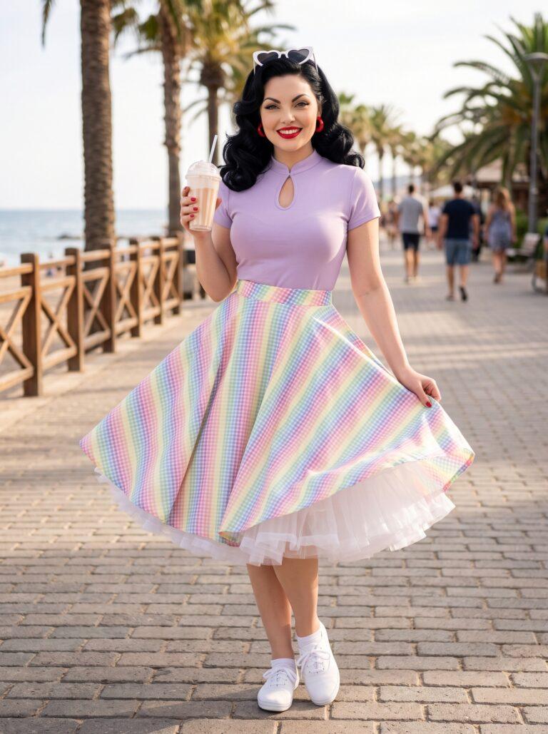 Pastel Boardwalk Breeze: Mona’s Sweet Summer Swing Look